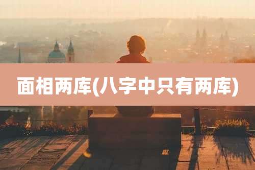 面相两库(八字中只有两库)