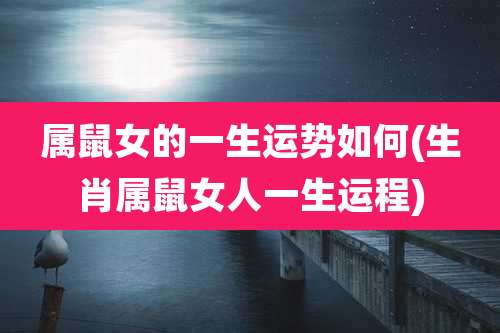 属鼠女的一生运势如何(生肖属鼠女人一生运程)