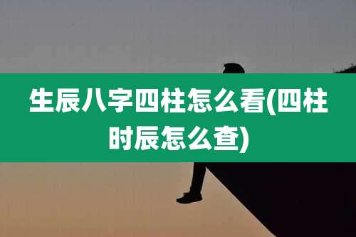 生辰八字四柱怎么看(四柱时辰怎么查)