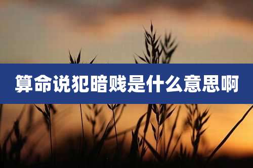 算命说犯暗贱是什么意思啊