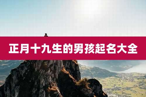 正月十九生的男孩起名大全