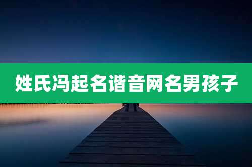 姓氏冯起名谐音网名男孩子
