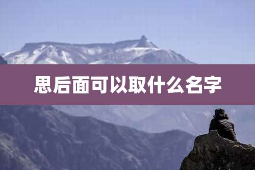 思后面可以取什么名字