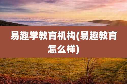 易趣学教育机构(易趣教育怎么样)