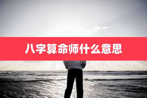 八字算命师什么意思