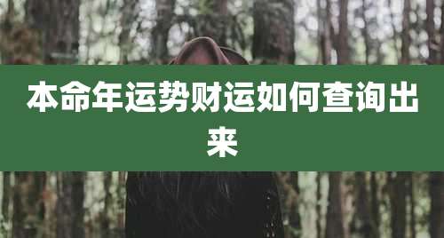 本命年运势财运如何查询出来
