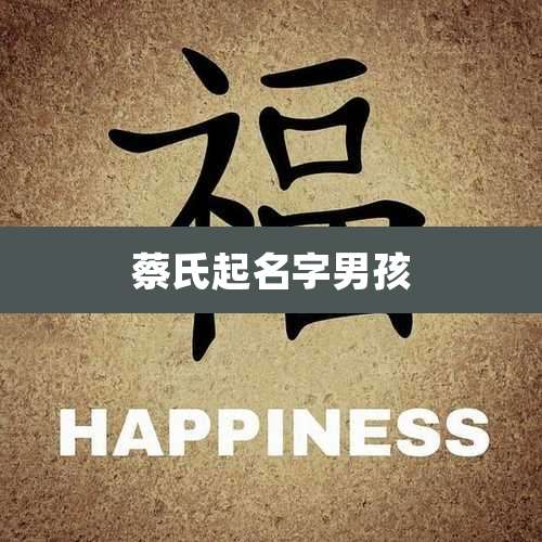 蔡氏起名字男孩
