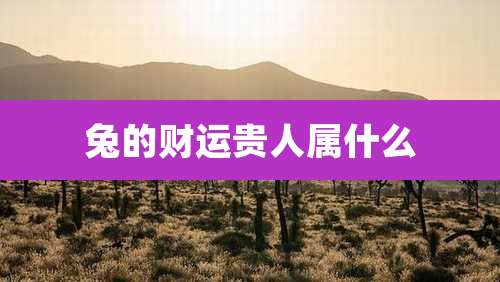 兔的财运贵人属什么