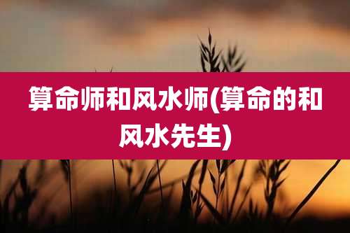 算命师和风水师(算命的和风水先生)