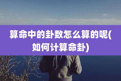 算命中的卦数怎么算的呢(如何计算命卦)