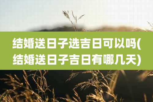 结婚送日子选吉日可以吗(结婚送日子吉日有哪几天)