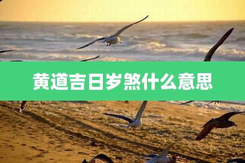 黄道吉日岁煞什么意思