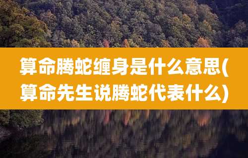 算命腾蛇缠身是什么意思(算命先生说腾蛇代表什么)