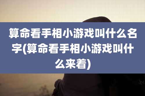 算命看手相小游戏叫什么名字(算命看手相小游戏叫什么来着)