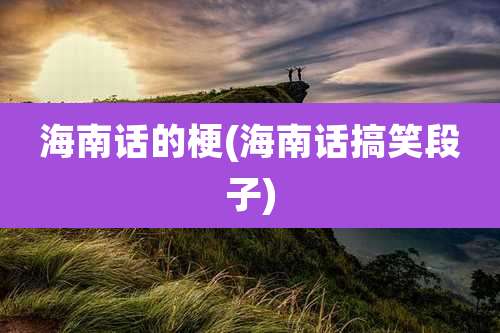 海南话的梗(海南话搞笑段子)