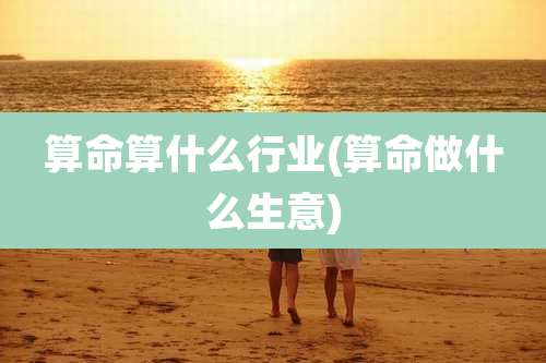 算命算什么行业(算命做什么生意)