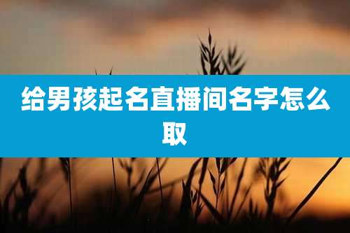 给男孩起名直播间名字怎么取