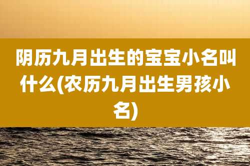 阴历九月出生的宝宝小名叫什么(农历九月出生男孩小名)