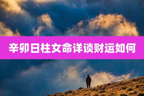 辛卯日柱女命详谈财运如何