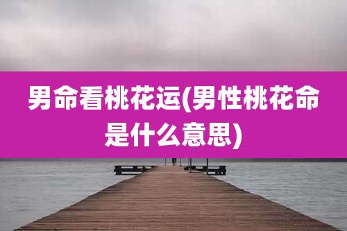 男命看桃花运(男性桃花命是什么意思)