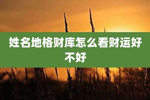 姓名地格财库怎么看财运好不好