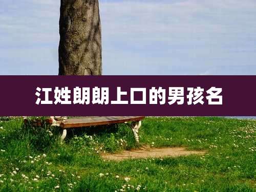 江姓朗朗上口的男孩名