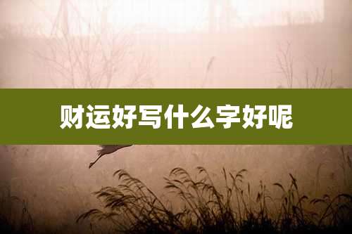 财运好写什么字好呢