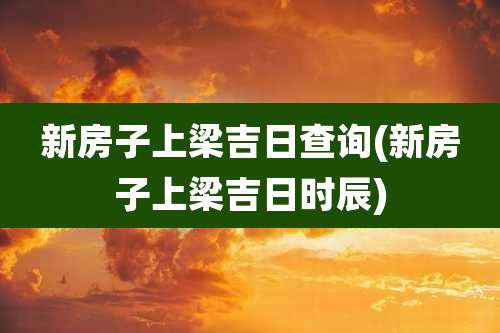 新房子上梁吉日查询(新房子上梁吉日时辰)