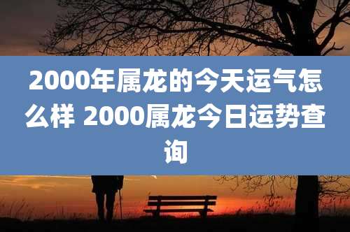 2000年属龙的今天运气怎么样 2000属龙今日运势查询