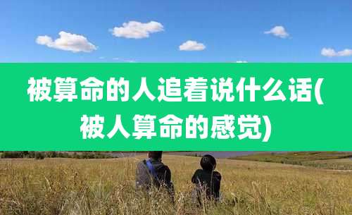 被算命的人追着说什么话(被人算命的感觉)