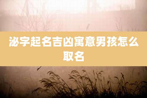 泌字起名吉凶寓意男孩怎么取名