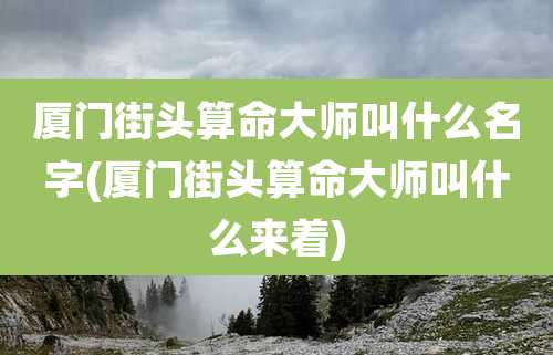 厦门街头算命大师叫什么名字(厦门街头算命大师叫什么来着)