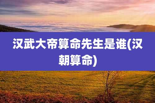 汉武大帝算命先生是谁(汉朝算命)