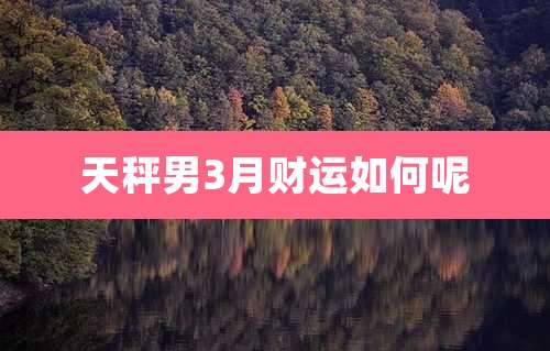 天秤男3月财运如何呢