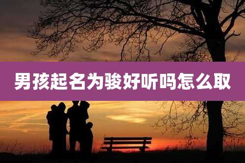 男孩起名为骏好听吗怎么取