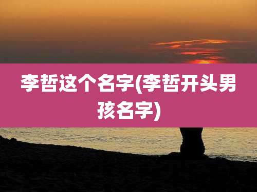 李哲这个名字(李哲开头男孩名字)