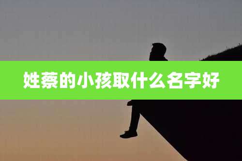 姓蔡的小孩取什么名字好