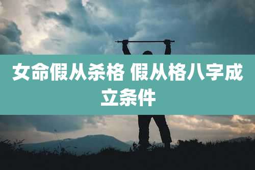 女命假从杀格 假从格八字成立条件