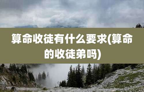 算命收徒有什么要求(算命的收徒弟吗)