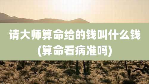 请大师算命给的钱叫什么钱(算命看病准吗)