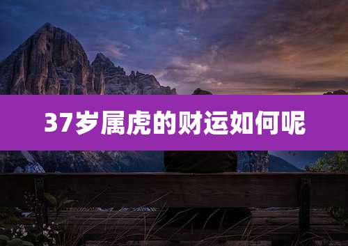 37岁属虎的财运如何呢