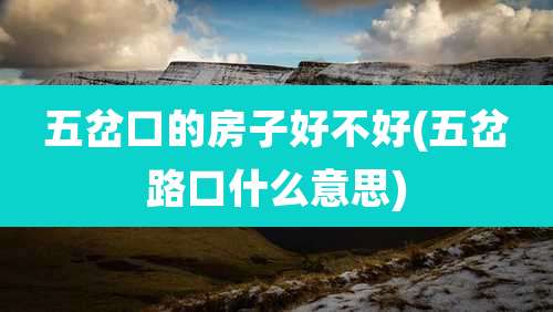 五岔口的房子好不好(五岔路口什么意思)