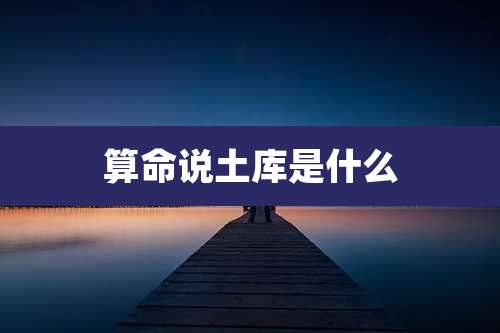 算命说土库是什么