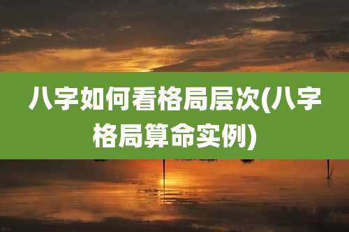 八字如何看格局层次(八字格局算命实例)