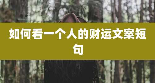 如何看一个人的财运文案短句