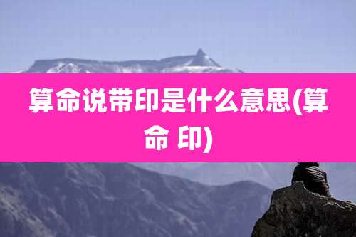 算命说带印是什么意思(算命 印)