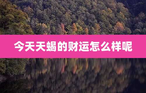 今天天蝎的财运怎么样呢