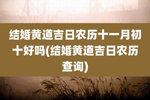 结婚黄道吉日农历十一月初十好吗(结婚黄道吉日农历查询)