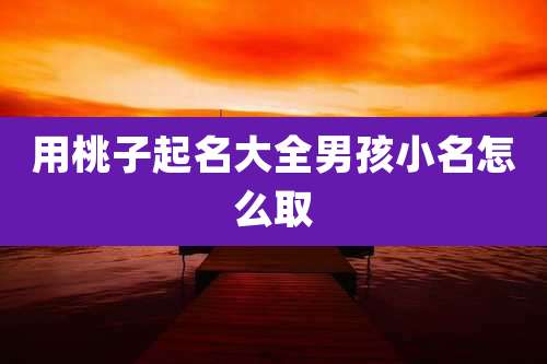 用桃子起名大全男孩小名怎么取