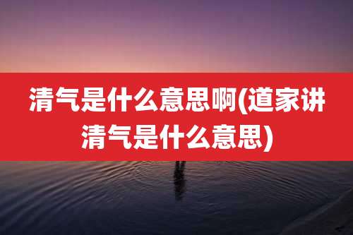 清气是什么意思啊(道家讲清气是什么意思)